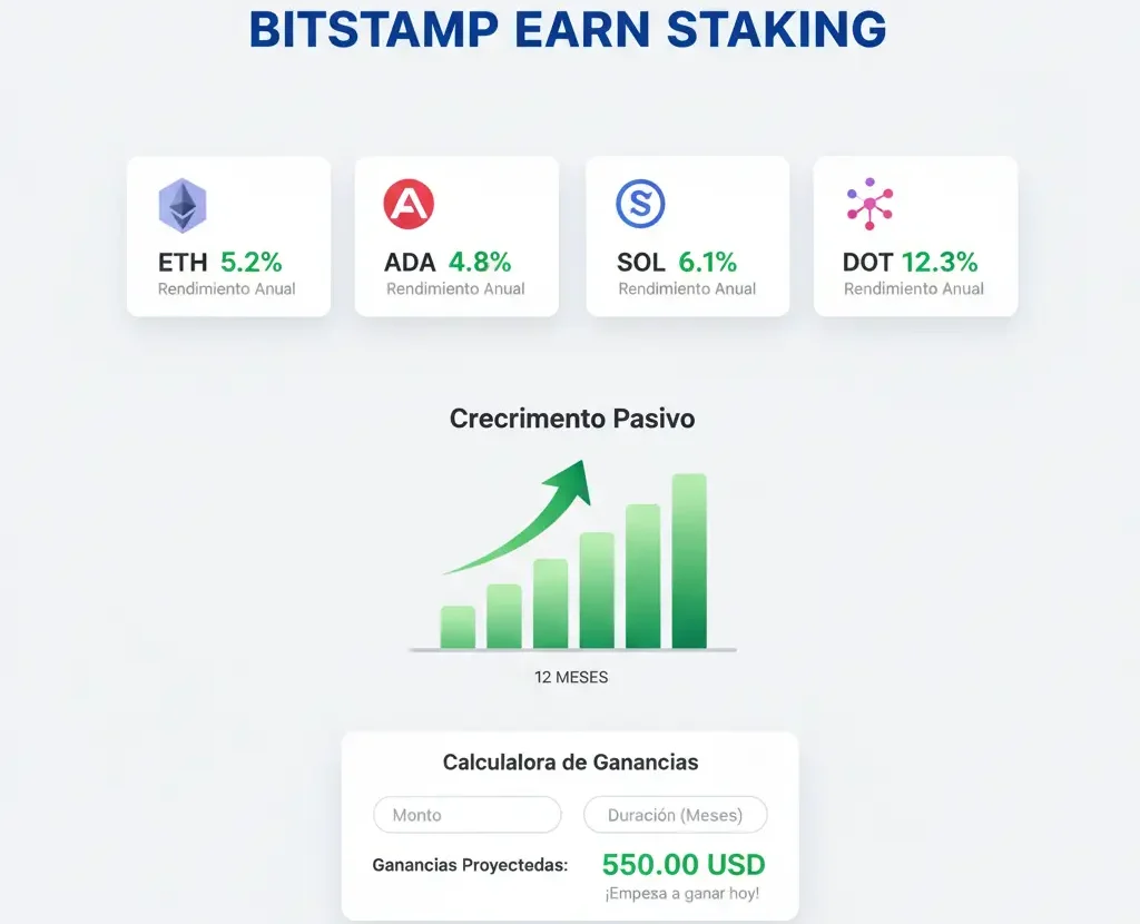Tutorial Bitstamp 10 Infografía Bitstamp Earn staking