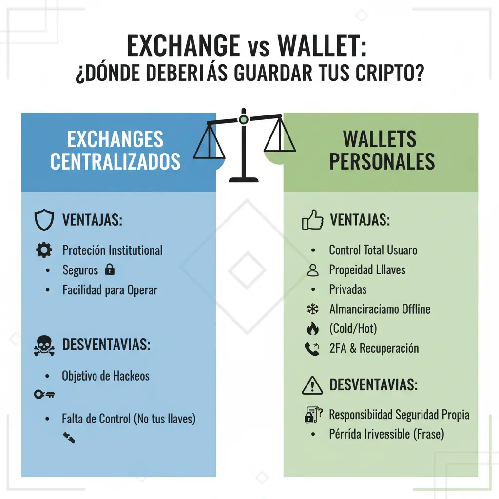 Tutorial exchanges 2025 7 Decisión wallet vs exchange
