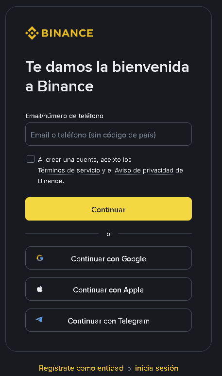Tutorial Binance 3 binance registro