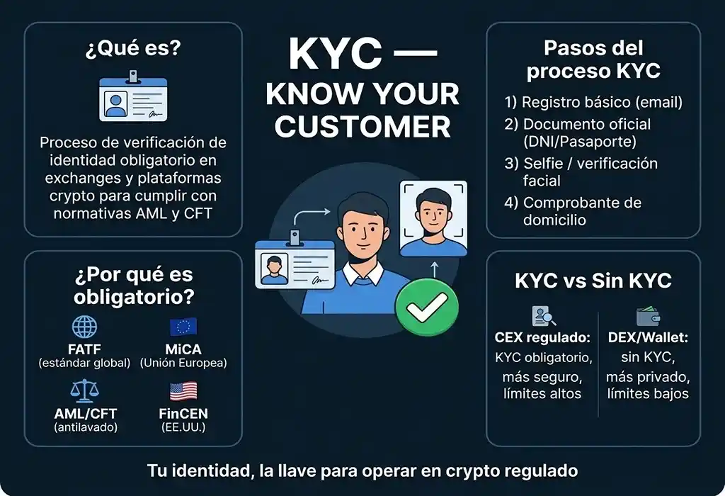 infograf&iacute;a conceptual del proceso de verificaci&oacute;n KYC
