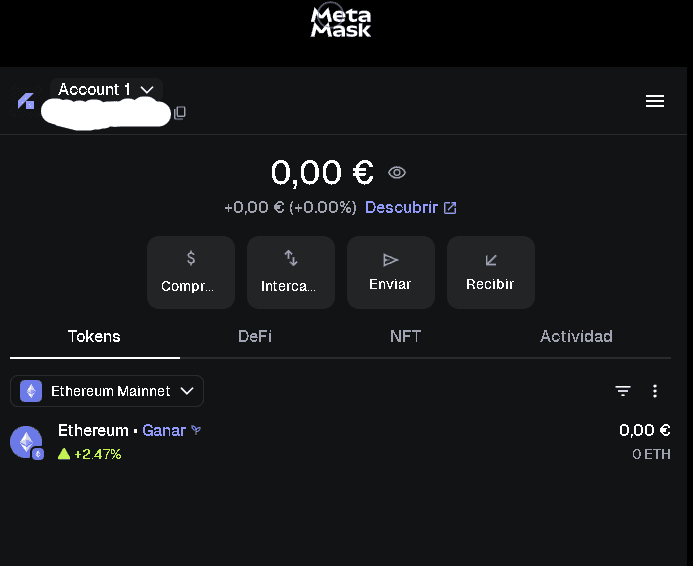 Tutorial MetaMask 5 bienvenidametamask