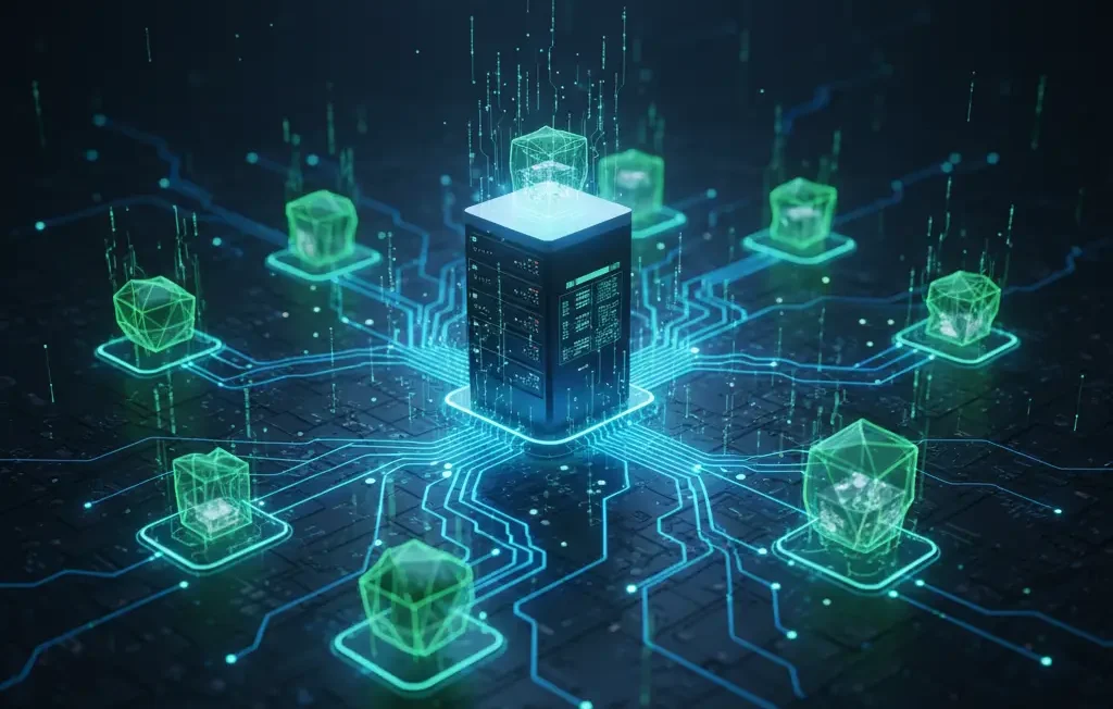 Concepto node nodo blockchain