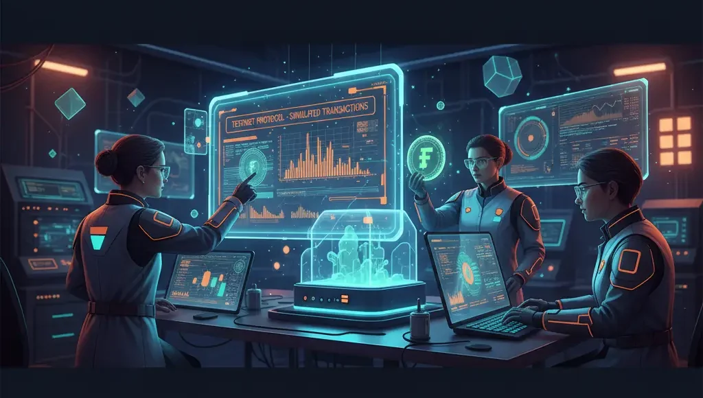 Concepto testnet blockchain