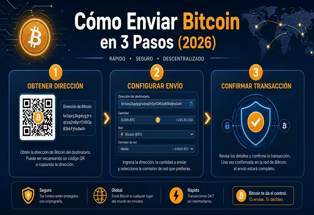 como enviar bitcoin en 3 pasos