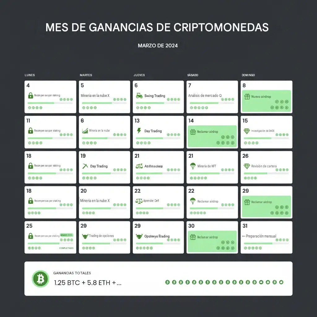 ejemplo calendario de ganancia mensuales cripto