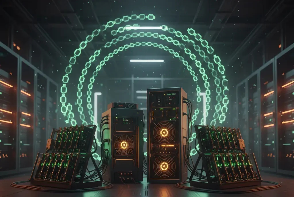 Concepto mining minería criptomonedas