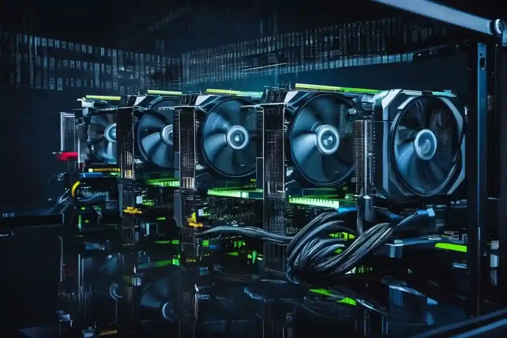 Tarjeta gráfica GPU minando criptomonedas