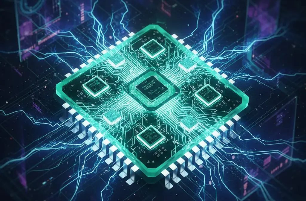 Concepto asic Chip de circuito integrado