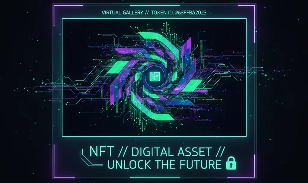 Concepto NFT token no fungible,