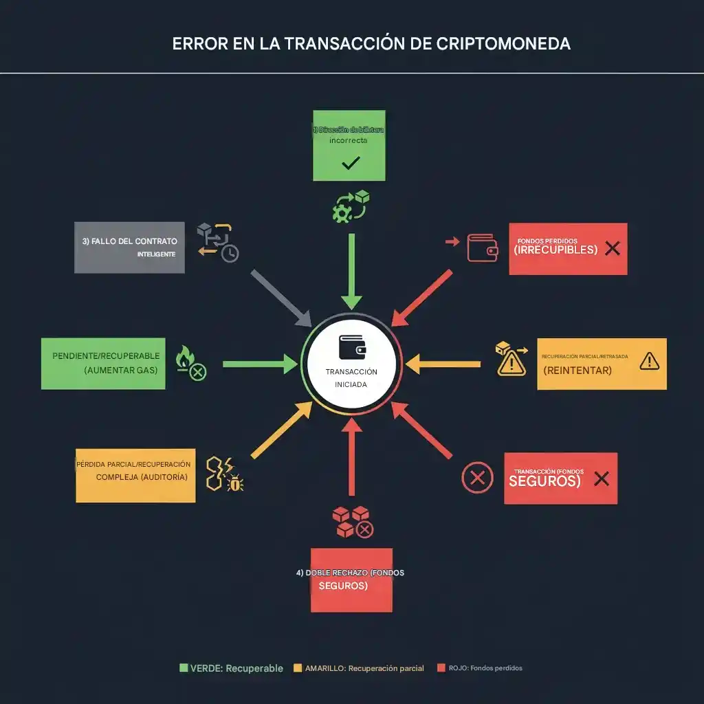 infografia de operaciones cripto recuperables tras error