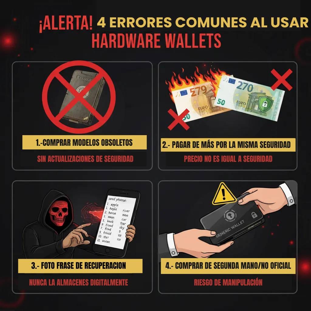Ledger vs Trezor comparativa 2025 12 4 ERRORES COMUNES AL USAR min - La CryptoGuía