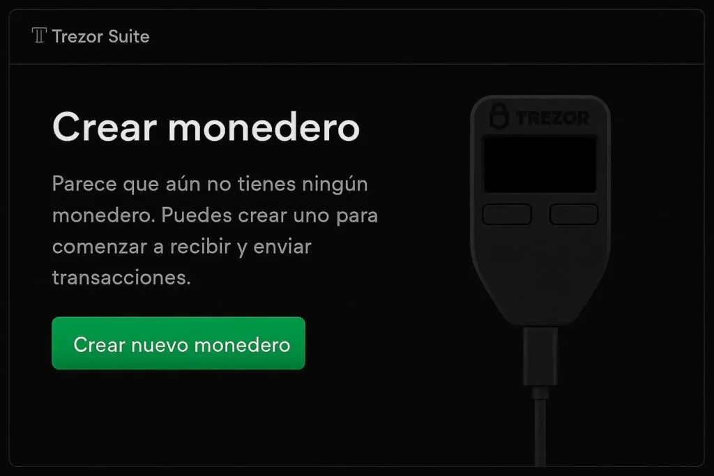 Tutorial Trezor 5 crear wallet