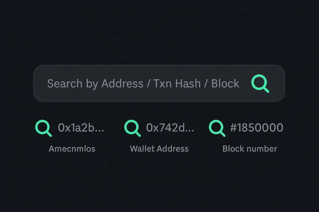 Cómo Usar Etherscan: 4 barra búsqueda Etherscan