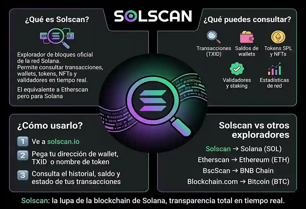 infografía de Cómo Usar Solscan