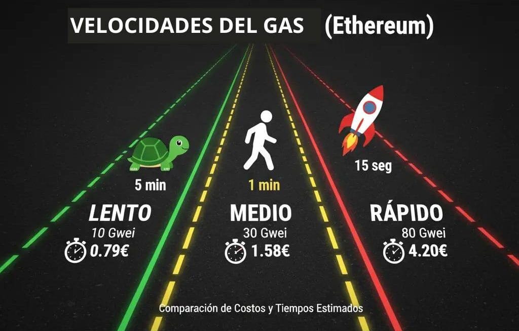 Comparativa visual velocidades gas