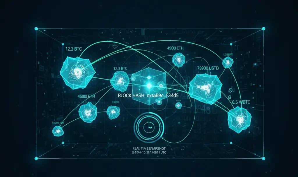 Concepto snapshot blockchain,