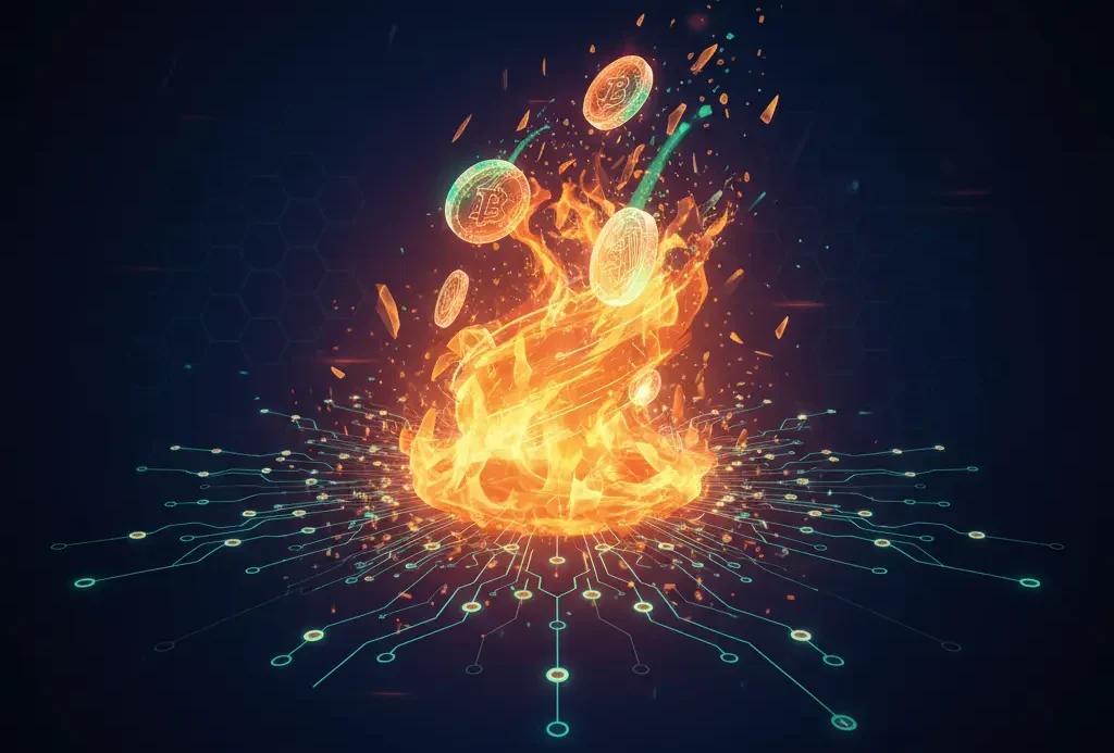 Burning 1 Concepto burning crypto