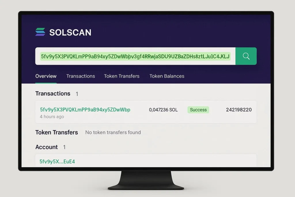 BUSCAR TRANSACCIÓN solscan
