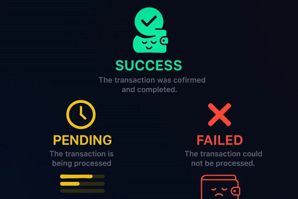 Cómo Usar Etherscan: 6 Infografía estados transacciones