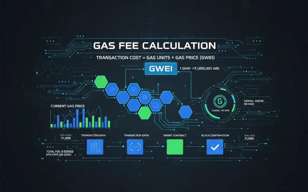 Concepto gwei unidad gas Ethereum