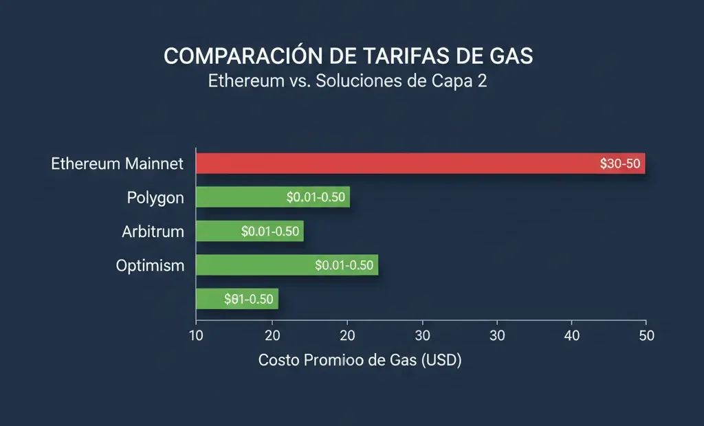 Qué son los Layer 2 3 comisiones gas grafica