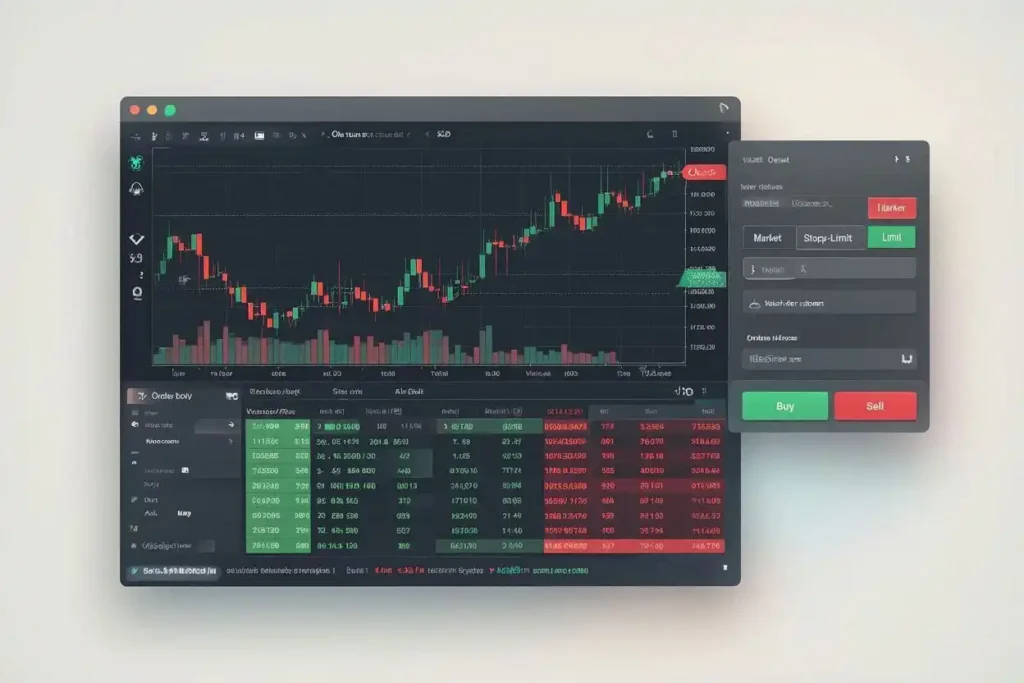 Cryptocurrency trading interface