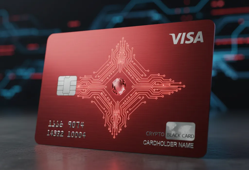 Ruby steel red metal credit card