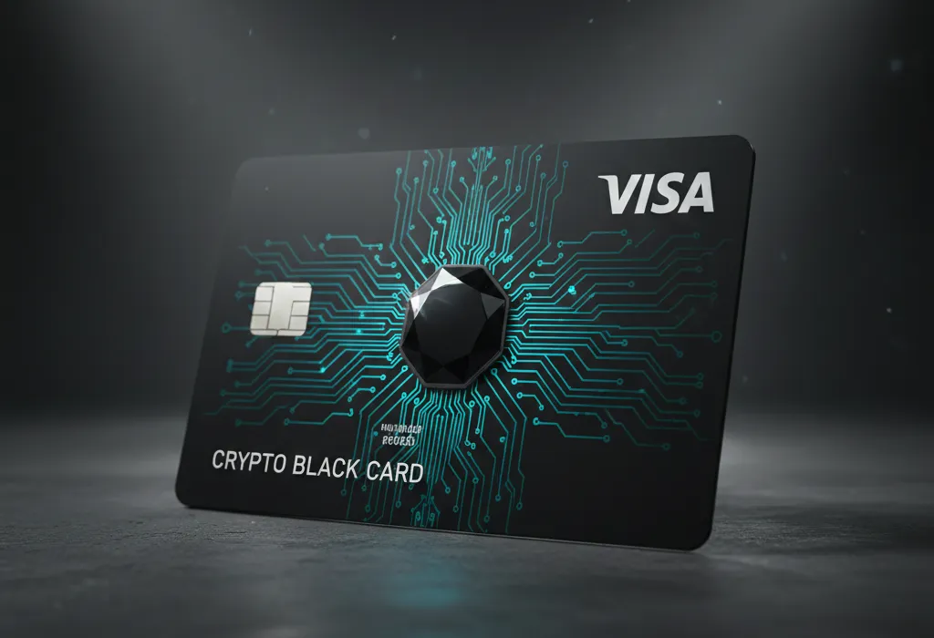 Obsidian black metal credit card