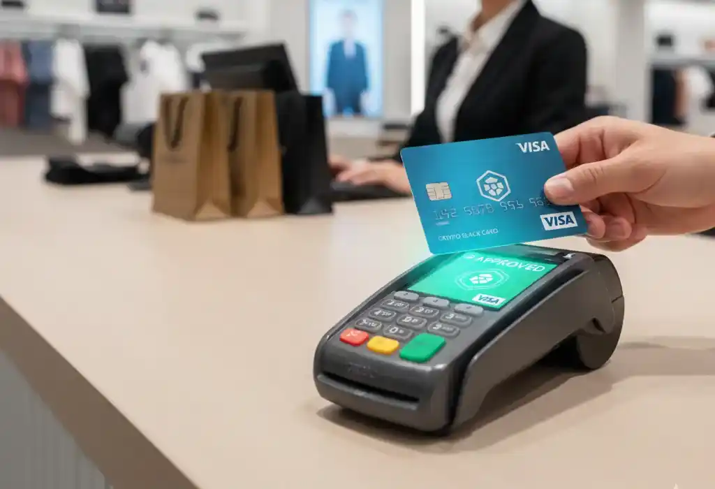 Person using crypto.com card at payment terminal