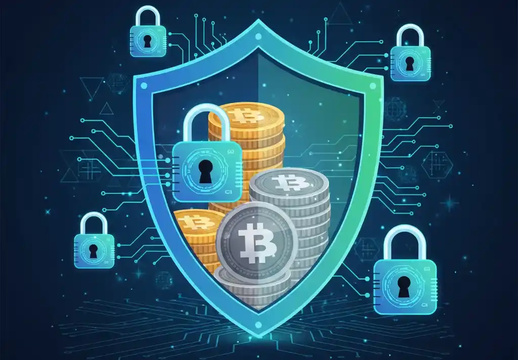 Concepto de ciberseguridad para el intercambio de criptomonedas