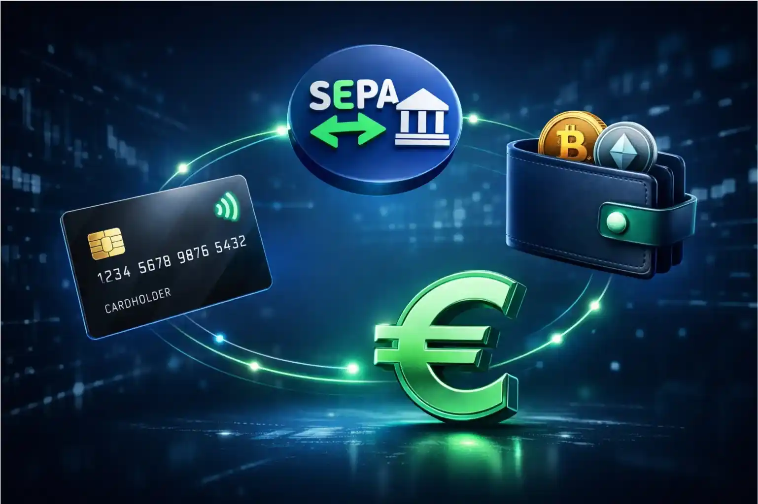 imagen conceptual de metodos de pago en exchanges