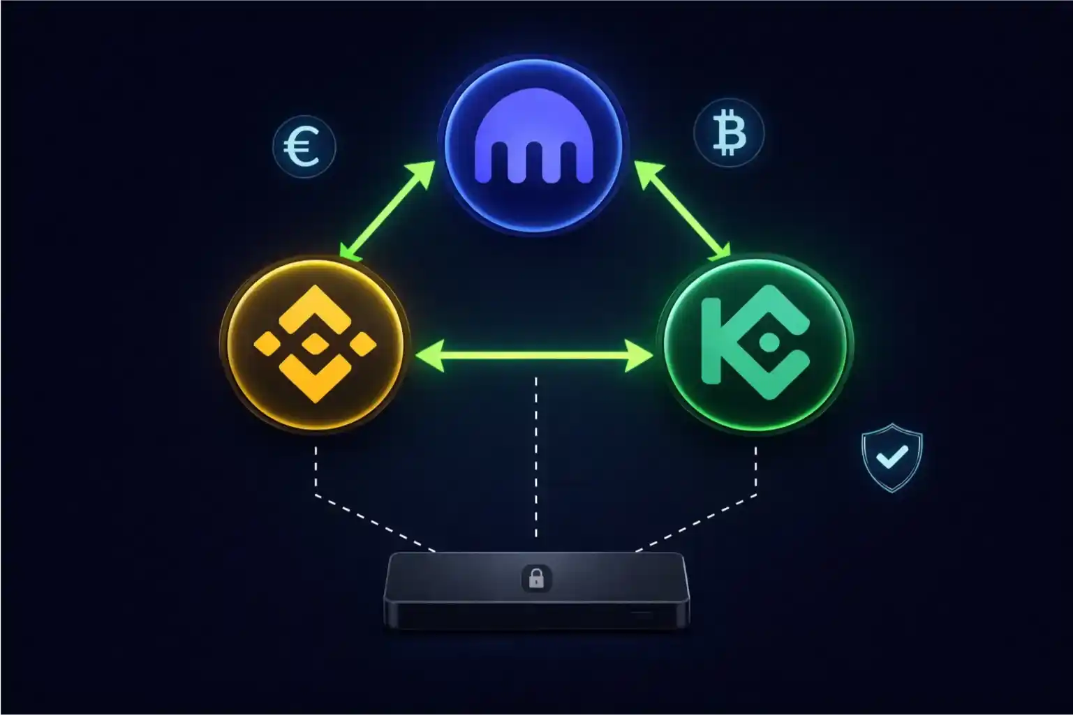 ilustrac&iacute;&oacute;n de una estrategia multi-exchange