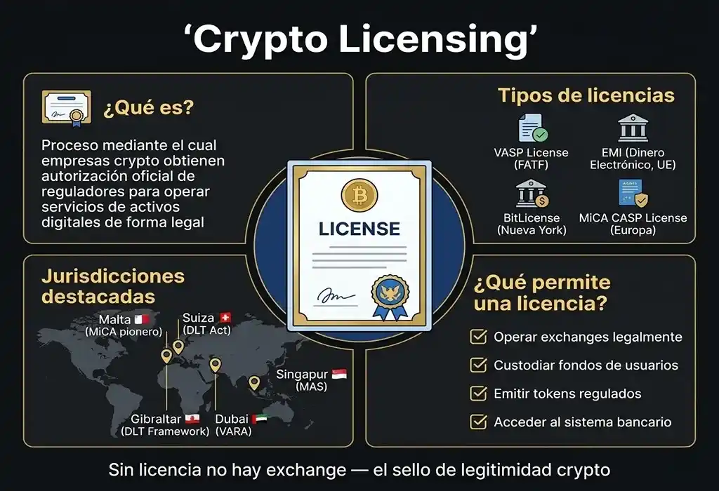 infograf&iacute;a conceptual de Crypto Licensing