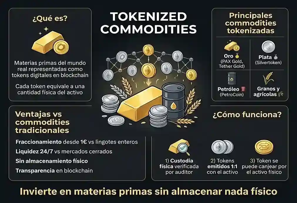 infograf&iacute;a conceptual de Tokenized Commodities
