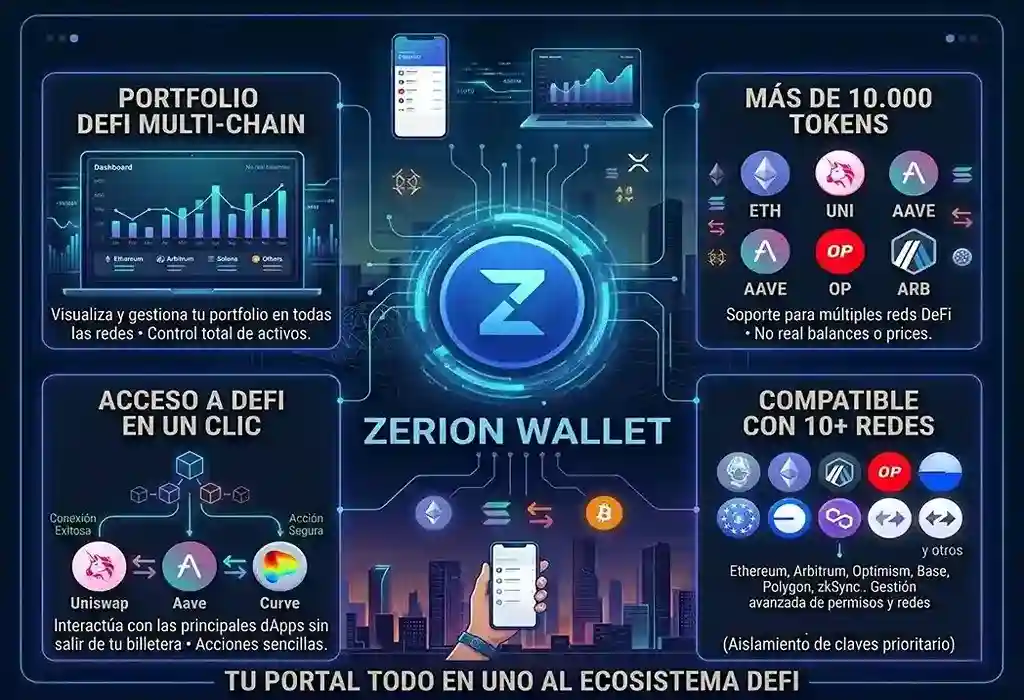 infograf&iacute;a conceptual de Zerion Wallet