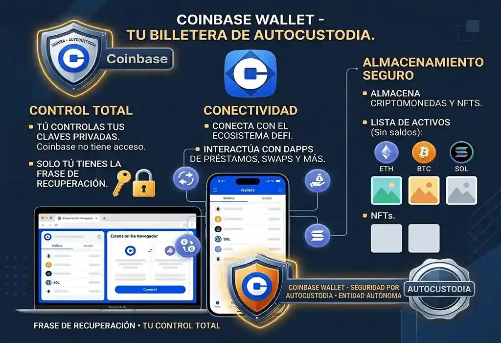 ilustraci&oacute;n conceptual de coinbase wallet