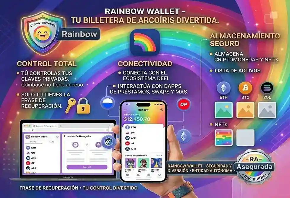ilustraci&oacute;n conceptual de Rainbow Wallet