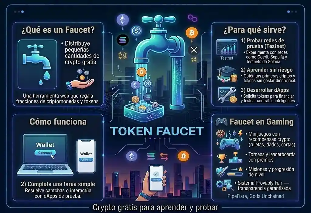 infograf&iacute;a conceptual de token faucet