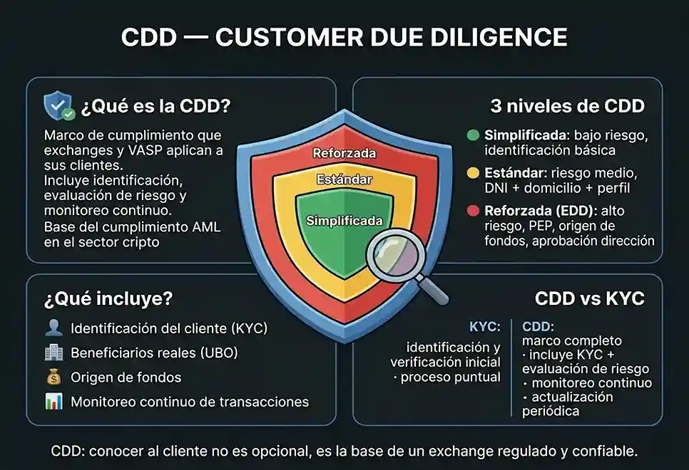 infograf&iacute;a conceptual del termino CDD CDD (Customer Due Diligence)
