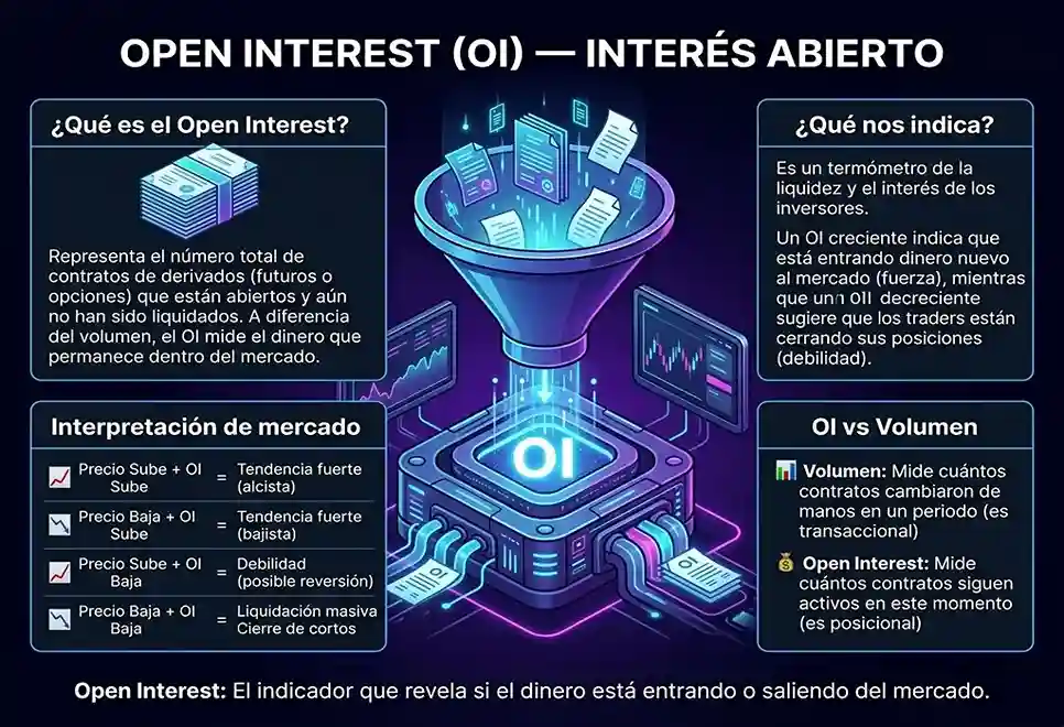 infograf&iacute;a conceptual del t&eacute;rmino Open Interest