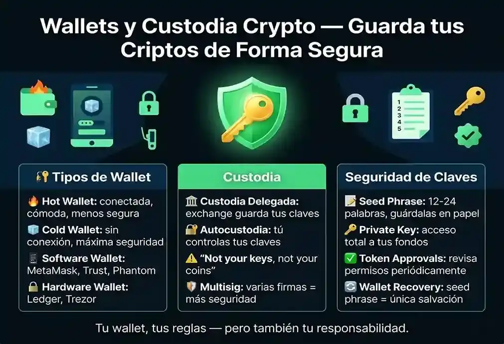 infografía de Wallets y Custodia Crypto