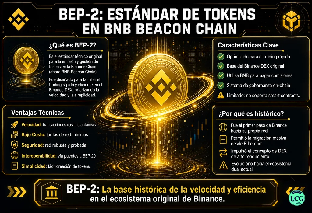 Infograf&iacute;a explicativa sobre Bep 2 en blockchain y crypto