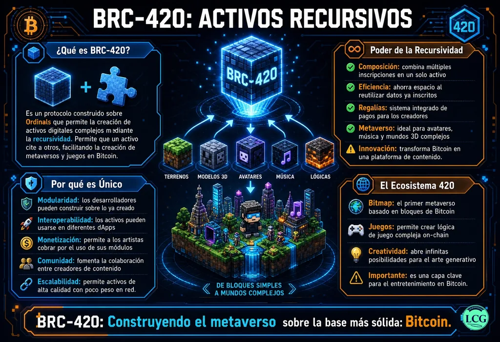 Infograf&iacute;a explicativa sobre Brc 420 en blockchain y crypto