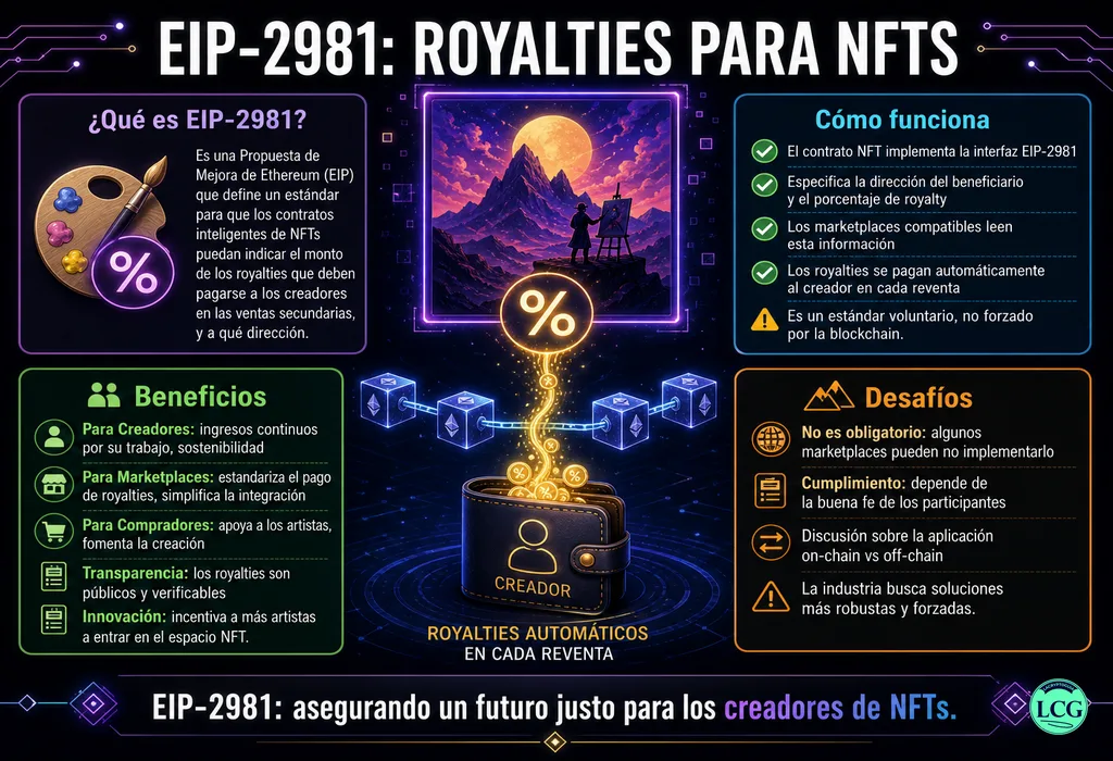 Infograf&iacute;a explicativa sobre Eip 2981 en blockchain y crypto