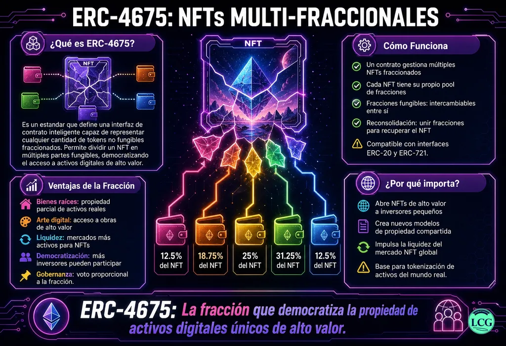 Infograf&iacute;a explicativa sobre Erc 4675 en blockchain y crypto