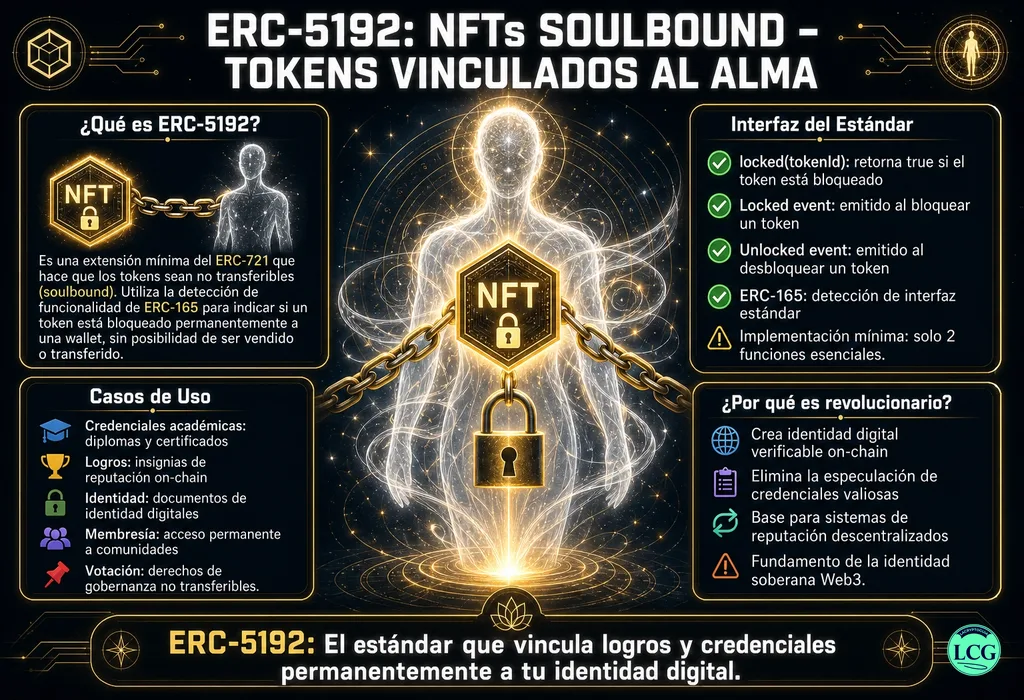 Infograf&iacute;a explicativa sobre Erc 5192 en blockchain y crypto