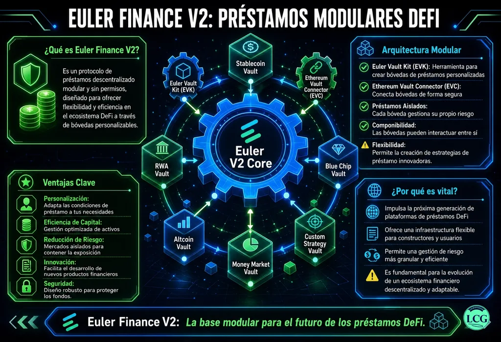 Infograf&iacute;a explicativa sobre Euler Finance en blockchain y crypto
