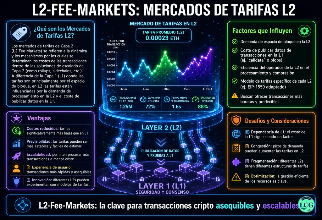 Infograf&iacute;a explicativa sobre L2 Fee Markets en blockchain y crypto