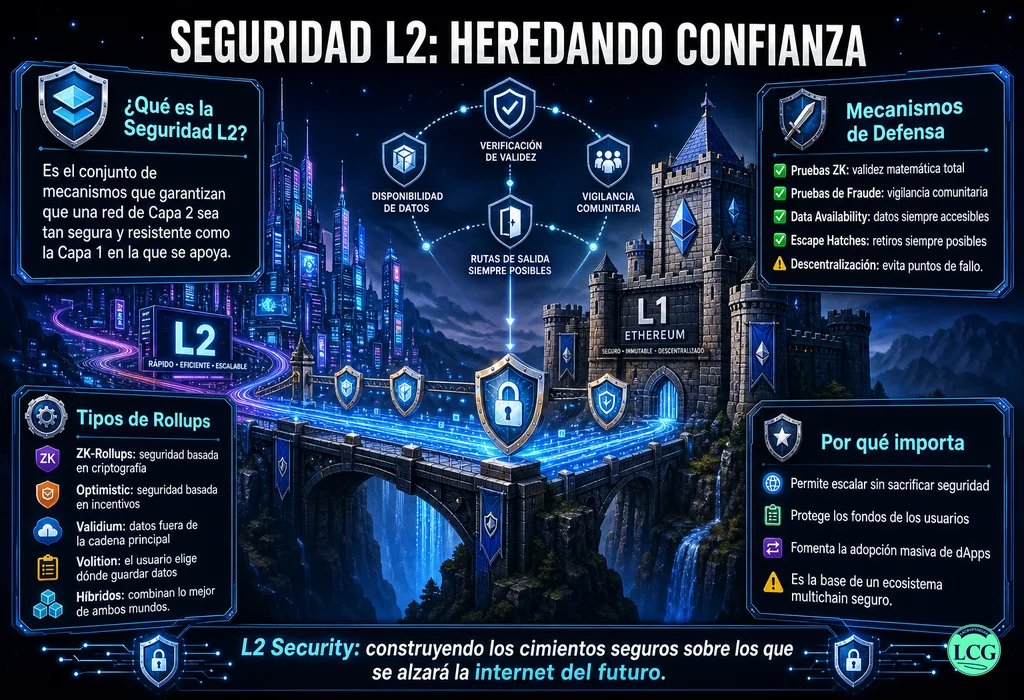 Infograf&iacute;a explicativa sobre L2 Security en blockchain y crypto