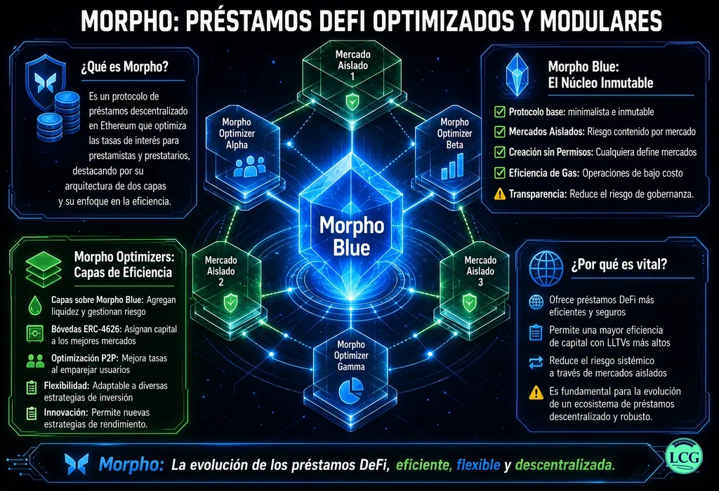 Infograf&iacute;a explicativa sobre Morpho en blockchain y crypto